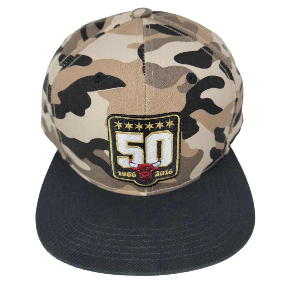Melonwear Chicago Bulls 50th Anniversary Hat Camo Snapback NBA 1966-2016 Cap